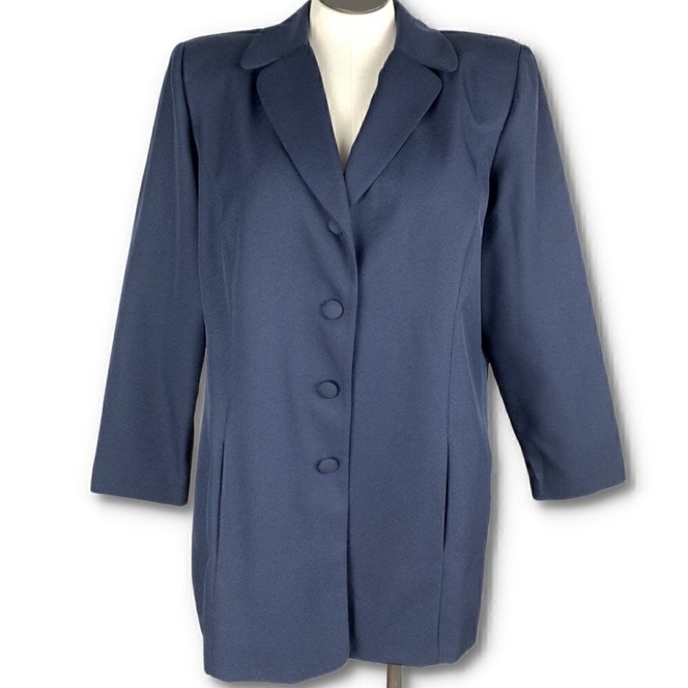 Danny & Nicole womens blazer size 20W navy blue career vintage 90s y2k